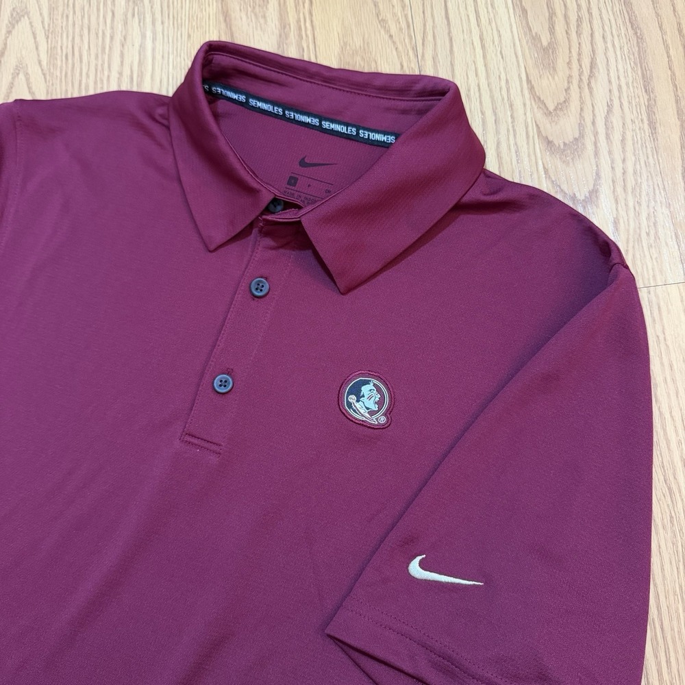 Nike Dri Fit Florida State Seminoles FSU Mens Small Polo Shirt Maroon